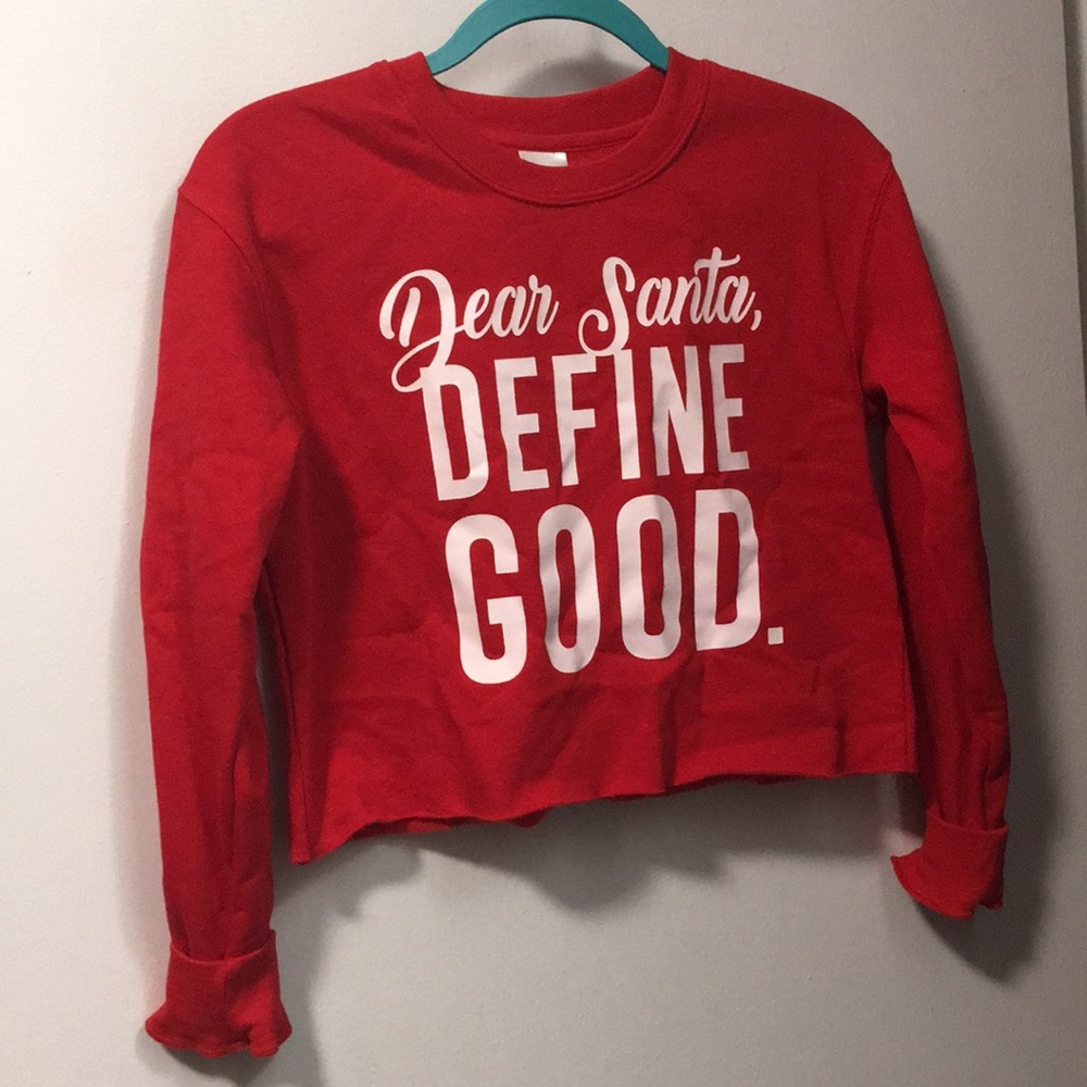 “Dear Santa, Define Good.” Sweater